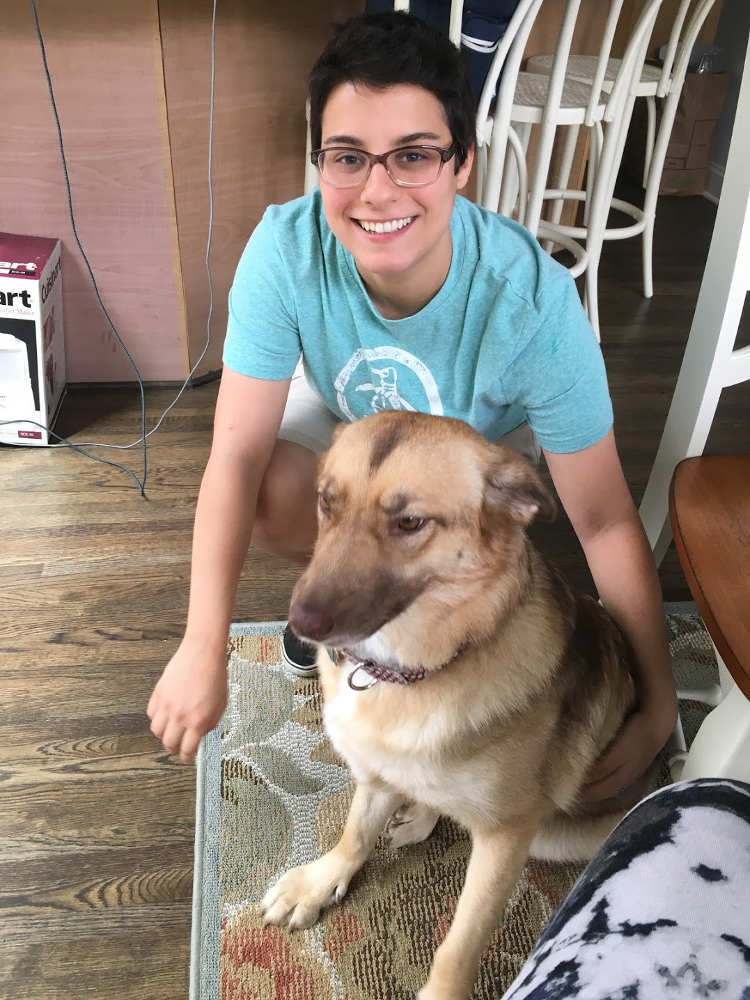 Teresa Portela with her dog